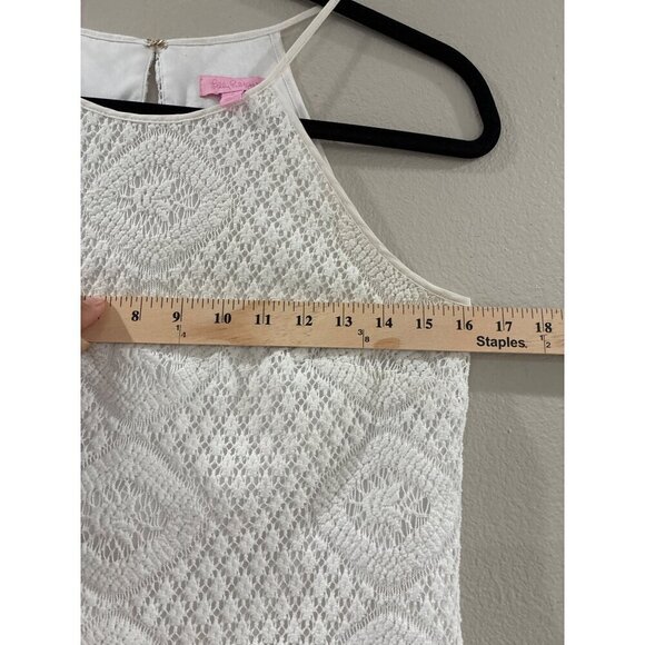 Lilly Pulitzer chic Top Womens Reema Lace Halter Top in Resort White Size small - Picture 9 of 10